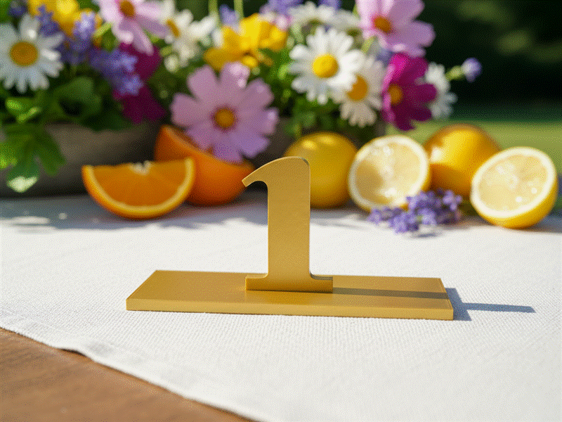Table Numbers printed example
