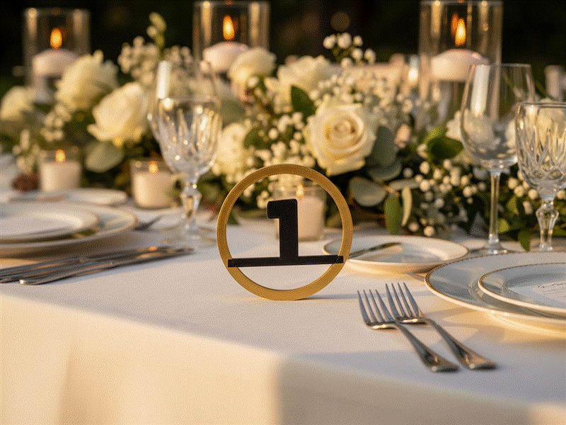 Table Number Rings printed example